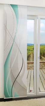 Schiebegardinen Schiebegardine 245cm x 60cm, mit Motiv Geschwungene Linien