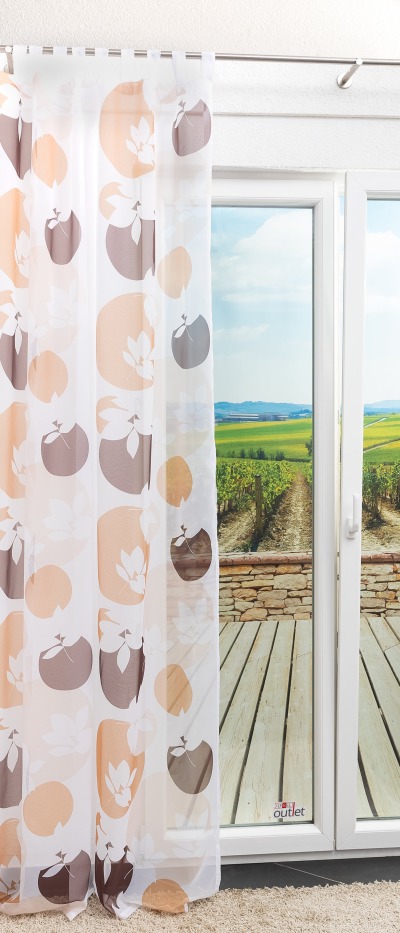 Lysel Outlet - Schlaufenschal Blätterkreise Braunbeige