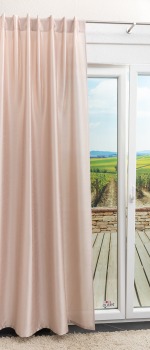 Gardinenschal Lysel Outlet - Schlaufenschal Struktur Beigegrau