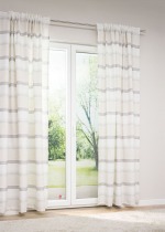 Gardinenschal Lysel - Zugbandschal Linisa Graubeige
