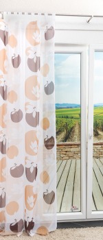 Gardinenschal Lysel Outlet - Schlaufenschal Blätterkreise Braunbeige