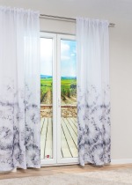 graubeige Vorschau Dekoschal Lysel #1W Aratana in blaugrau graubeige