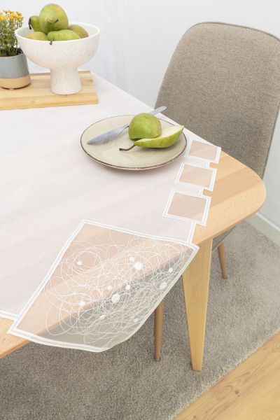 Tischdecke Plauener Spitze® #1W Analiza in Weiß