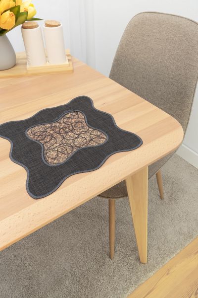 Deckchen Plauener Spitze® #1W Kiana in Grau