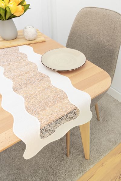 Tischband Plauener Spitze® #1W Kiana in Beige
