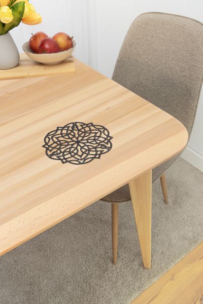 runde Deckchen Plauener Spitze® #1W Najara in Schwarz