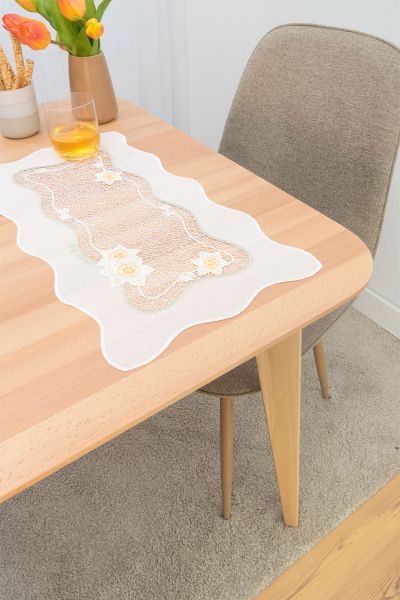 ArtikelbildDeckchen Plauener Spitze® #1W Narzissendekor in Gelb