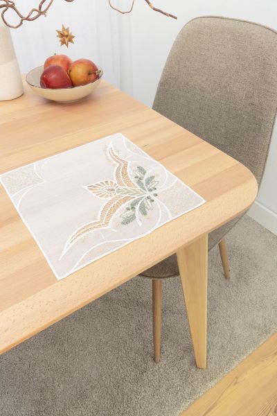 Deckchen Plauener Spitze® #1W Lichterzeit in Gold