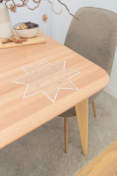 Deckchen Plauener Spitze® #1W Sternentanz in Gold