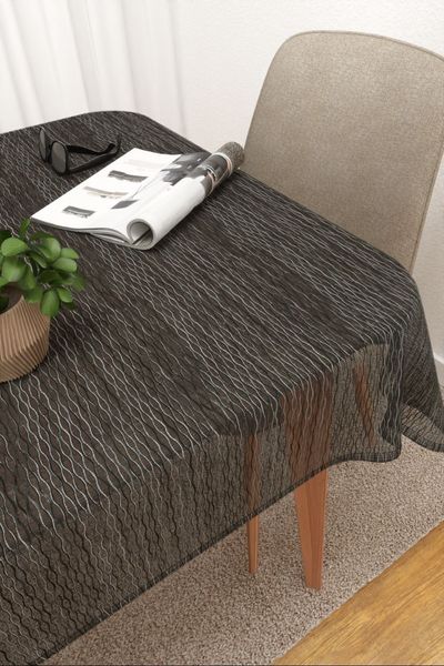 Tischdecke eckig Lysel #3J Yasin in schwarz-grau