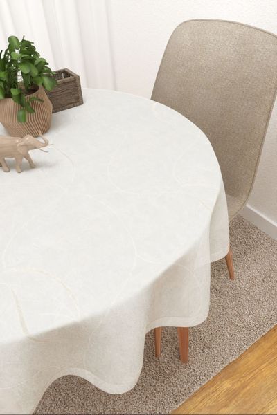 Tischdecke rund Lysel #3J Gresstra in beigegrau