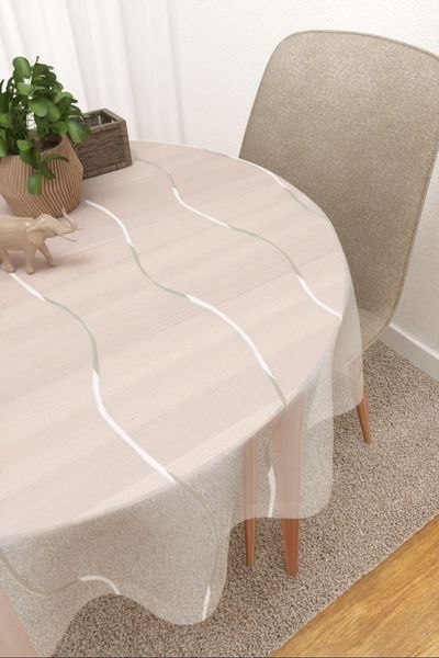 Tischdecke rund Lysel #3J Konya in beige