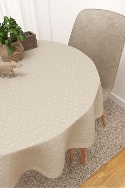 Tischdecke rund Lysel #3J Santitos in beige