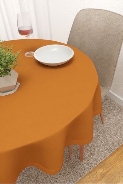 Tischdecke rund Lysel #3J Thermos in apricot