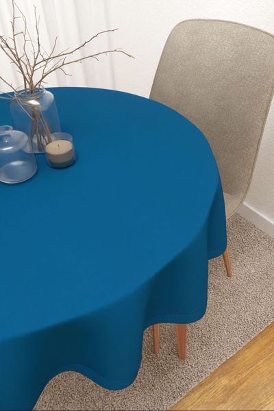 Tischdecke rund Lysel #3J Thermos in himmelblau