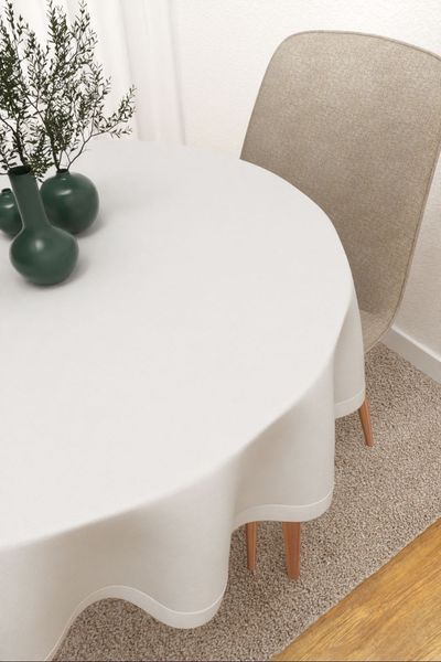 Tischdecke rund Lysel #3J Thermos in kitt