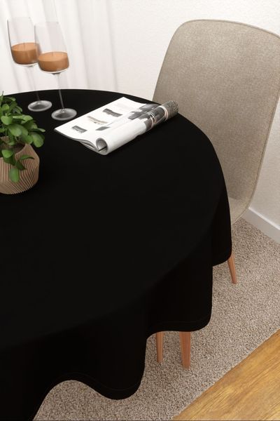 Tischdecke rund Lysel #3J Thermos in schwarz