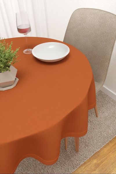 Tischdecke rund Lysel #3J Thermos in terra