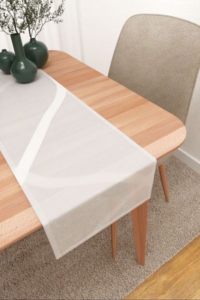 Tischläufer Lysel #3J Vägnet in reinweiß