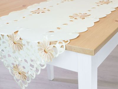 Tischläufer Blütenstickerei 110x40 #1W