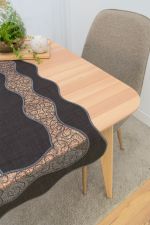 dunkelgrau Vorschau Tischläufer Plauener Spitze® #1W Kiana in Beige dunkelgrau