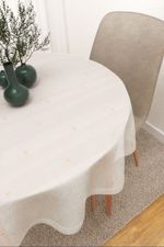 Tischdecke rund in beige