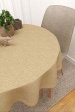 Tischdecke rund in beige