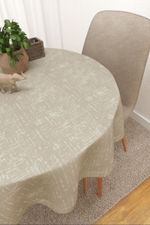 Tischdecke rund in beige