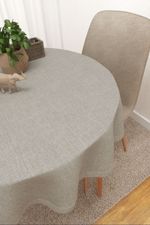 Tischdecke rund in braun