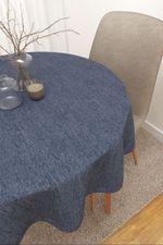 Tischdecke rund in blau