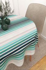 Tischdecke rund in blau