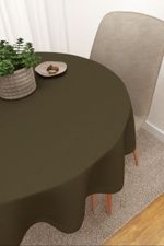 Tischdecke rund in braun