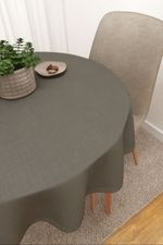 Tischdecke rund in braun