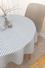 Tischdecke rund in Blau