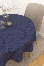 Tischdecke rund in blau
