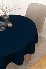 Tischdecke rund in Blau