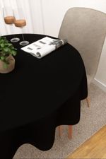 Tischdecke rund in Schwarz