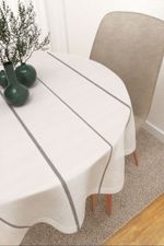 Tischdecke rund in Grau