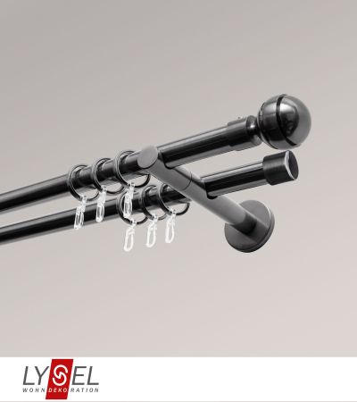 Lysel - SET Opal 160cm Doppel-Kombiträger offen 2-Lauf mit Endstücke Kugel in Titan