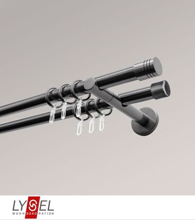 Lysel - SET Opal 160cm Doppel-Kombiträger offen 2-Lauf mit Endstücke Zylinder in Titan