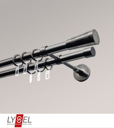 Lysel - SET Opal 160cm Doppelträger geschlossen 2-Lauf mit Endstücke Cone in titan