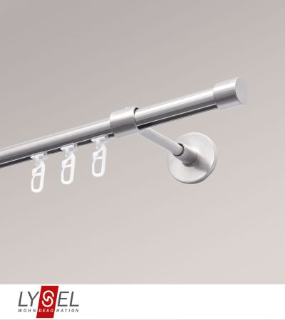 Lysel - SET Topaz Innenlauf 160cm Träger geschlossen mit Endstücke Kappe in Edelstahl-Optik