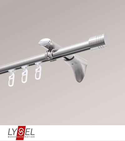 Lysel - SET Topaz Innenlauf 160cm Universalträger mit Endstücke Zylinder in Edelstahl-Optik