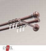 Vorschau Lysel - SET Opal 160cm Doppel-Kombiträger offen 2-Lauf mit Endstücke Kugel in Weiß #1W bronze