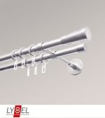 edelstahl-optik Vorschau Lysel - SET Opal 160cm Doppelträger geschlossen 2-Lauf mit Endstücke Cone in titan #1W edelstahl-optik