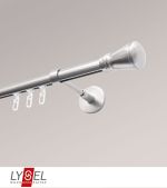 edelstahl-optik Vorschau Lysel - SET Opal Innenlauf 160cm Träger geschlossen mit Endstücke Konus in Weiß #1W edelstahl-optik