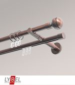 bronze Vorschau Lysel - SET Opal Mix 160cm 2 Lauf Doppel-Kombiträger offen mit Endstücke Kugel in Weiß #1W bronze