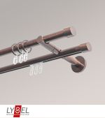 bronze Vorschau Lysel - SET Opal Mix 160cm 2 Lauf Doppel-Kombiträger offen mit Endstücke Kappe in Weiß #1W bronze